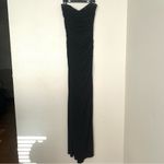 Badgley Mischka  Black Ruched Strapless Sweetheart Floor Length Formal Gown Sz 10 Photo 3