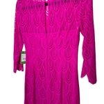 Lilly Pulitzer Hera Dress Magenta Two Tone Feather Lace 4 Photo 6