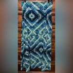 New Directions Royal Aztec Print Maxi Skirt Green Size L Photo 2