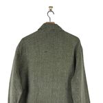 Flax Linen Zip Up Jacket Green Sz M Textured Oversized Lagenlook Long Sleeve Photo 7