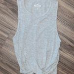 Hollister  Ribbed Light Gray Racerback Crop Tank Top Photo 0