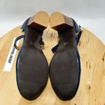 JUTI Womens Navy Blue Retro Round Toe Hollow Out High Block Heels NWOB Photo 6