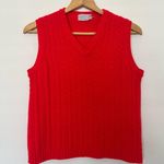 Vintage 70s Red Cable Knit Sweater Vest Photo 1