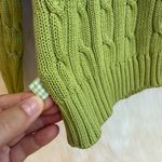 Jones New York Vintage  Country Green Pullover Cable Knit Sweater Photo 3