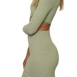 Blue Blush One Shoulder Cutout Mini Dress Olive Green Size Large NWT Photo 3