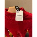Forever 21  Red Ribbed Turtleneck Sweater Long Sleeve Lightweight Knit L Photo 1