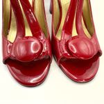 Tahari Red Patent T-Strap Heels Women’s 7 Pinup Rockabilly Peep toe Retro Photo 2