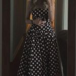 Amy Lynn Alexa Brown Polkadot Puffball dress Photo 0