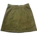 Anthropologie  Maeve Green Faux Suede Skirt Photo 0