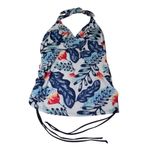 Floral Tankini Top Large Blue Photo 1