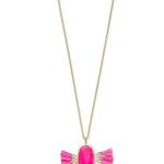 Kendra Scott NEW Barbie Betsy Long Gold Plated Hot Pink Tassel Necklace RARE NWT Photo 2