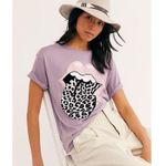 Daydreamer Free People x  Stones Flocked Leopard Tongue Tee Photo 8
