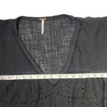 Free People Summer Lovin Top Black Linen Blend Oversized  Blouse small Photo 6