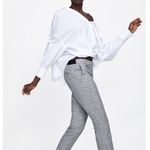ZARA  Plaid Ankle Pants in Gray Size Large Photo 1