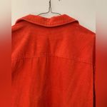 VTG NY & Co Corduroy Ribbed Zip Up Flannel Shacket Bright Orange Size L XL Photo 8