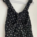 Madewell  black and white polka dot button flutter sleeve tank top blouse size 2 Photo 4