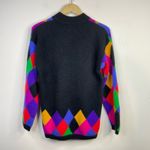 Rafaella Vintage Angora Argyle Harlequin Mock Neck Oversized Sweater Women S 90s Photo 4