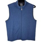 Age Of Wisdom Blue Brown Reversible Full Zip Mock Neck Soft Knit Vest Size L Size L Photo 1