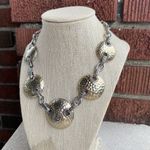 Vintage Joan Rivers Chunky Goldtone Silvertone Link Bold Statement Necklace Photo 3