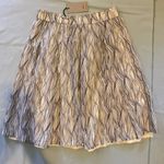 NWT $120 Kin Studio XS Pleated Skirt Fair Trade Organic Cotton Slow Fashion Tan Photo 1