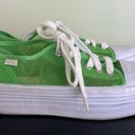 Esprit Y2K  white platform lace up sneakers with a sheer nylon/mesh top. Photo 5