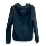 BCBGMAXAZRIA Vintage Women’s Zip Up Hoodie Jacket Rhinestones Crochet Boho Sz M Photo 1