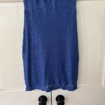 Alexis  Royal Blue‎ Lace Dress Illusion Sheer Dress Size Medium Sexy Vintage Y2K Photo 3