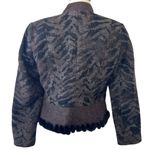 Alberto Makali  Mink 100% Real Fur Trim Tweed Blazer Jacket Photo 11