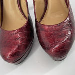 Gianni Bini  wine red faux python print metallic platform heel heels shoes NWOT Photo 10