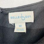 Belle Sky  Two Tone Flowy Blouse Medium Black White Photo 7