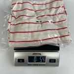 Rue 21  women’s white red‎ striped short sleeve stretch relaxed v-neck loose shirt Photo 5