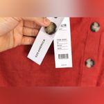 525 America  | Red Clay Linen Tulip Hem Midi Skirt Photo 5