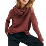Free People FP Beach Top Women S Red Burgundy Cocoon Cowl Neck Pullover Shirt Photo 6