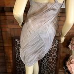 BY MALENE BIRGER TAUPE SILK RUFFLE DRESS WITH ONE SHOULDER BOW ACCENT (S) Tan Photo 8