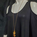 Casual Corner Brown, Gold, & Red Necklace Gold Photo 0