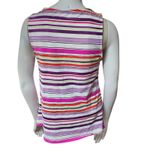 Lands' End Striped Sleeveless Women's Tankini Top (12) Pink Photo 3