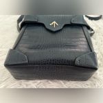 Manu Atelier Mini Pristine Croc‎ Leather Crossbody Bag Rare Blue Photo 2