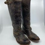 Frye  Veronica  Leather Boots Color Brown Fashion Cracked Shiny Finish SZ 6 Photo 0