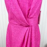 NEW Theia Collared Neck Cocktail Dress 870033 Bright Fuchsia Pink Womens Size 10 Photo 4