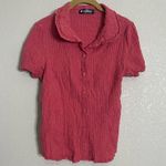 Allegra K  Crinkle Fabric Button Up Shirt Small Photo 2