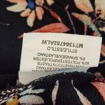 Lily White  Black Floral Blouse with Lace Accent Size Medium Black Floral Top Photo 7