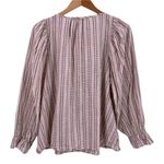 Elizabeth and James Romantic  Ivory and Red Cotton Pintuck Bib Blouse Size Large Photo 4