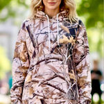 KNITSWELL Pink Brown Camo Leaves Branches Side Pocket Sweatshirt Hoodie W’s M Size M Photo 0