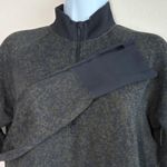 Lululemon Green Black Rest Less Half Zip Pullover Mock Shirt Top Sz Med 6/8 Photo 3