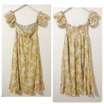 ASTR  the Label Floral Off the Shoulder Midi Dress Orange Size Medium M Photo 1