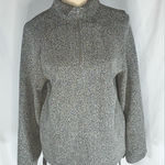 ENDA New York Speckled Funnel Neck 1/4 Zip Pullover Sweater Gray Size M Photo 0