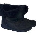 UGG  Black Leather Bailey Button Boots Size 6 #5991 Photo 0