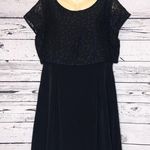 LC Lauren Conrad Lauren Conrad NWT Size 14 Black Tiered Embellished Floral Overlay Dress Photo 0