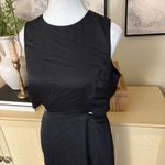 Aritzia  BABATON Cella Satin Dress Black Size Large Open Back Midi Photo 3