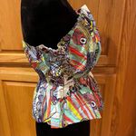 Anthropologie ‎ Diana Ruffled Smocked Strapless Tube Top Abstract Print Size XS Photo 9